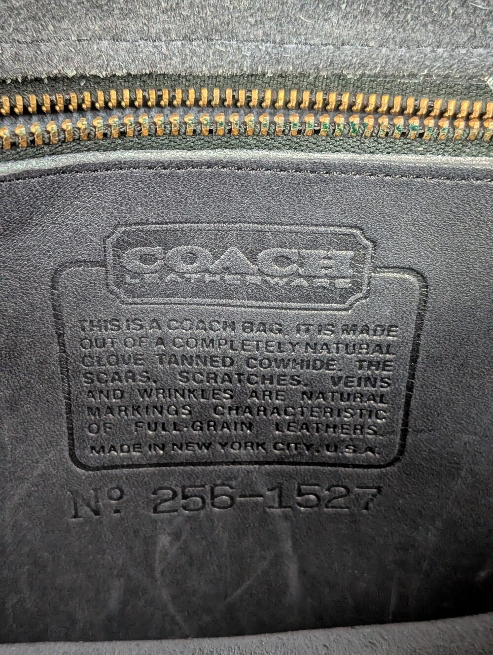 Vintage COACH Stunning Slate Gray Leather Stewardess Messanger Bag Purse Brass - Picture 2 of 14